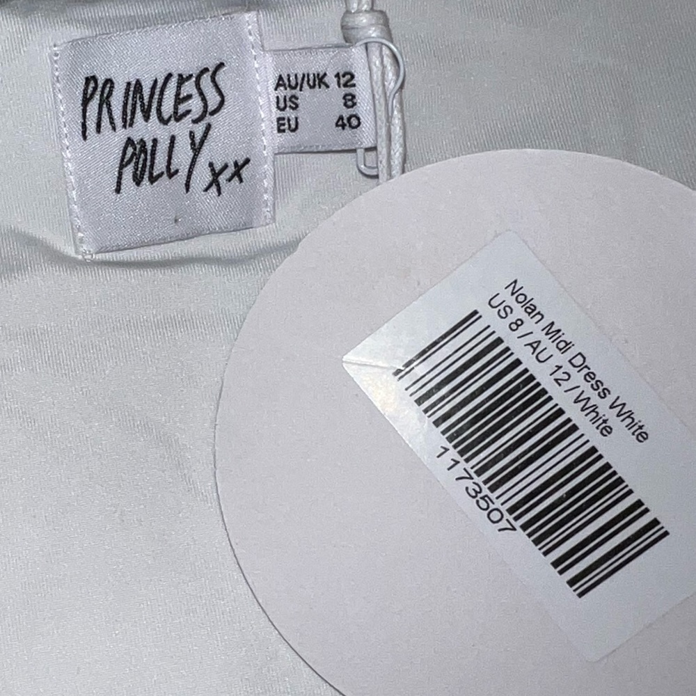 Princess Polly Nolan Midi Dress in White Size 8 New with tag - Picture 11 of 12